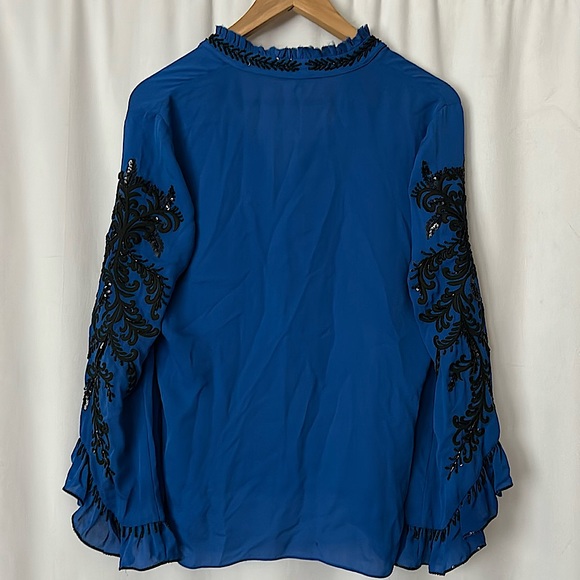 Kobi Halperin NWT Royal Blue Margo Long Sleeve Blouse Shirt Top **Size S** 💙💙 - Picture 2 of 6